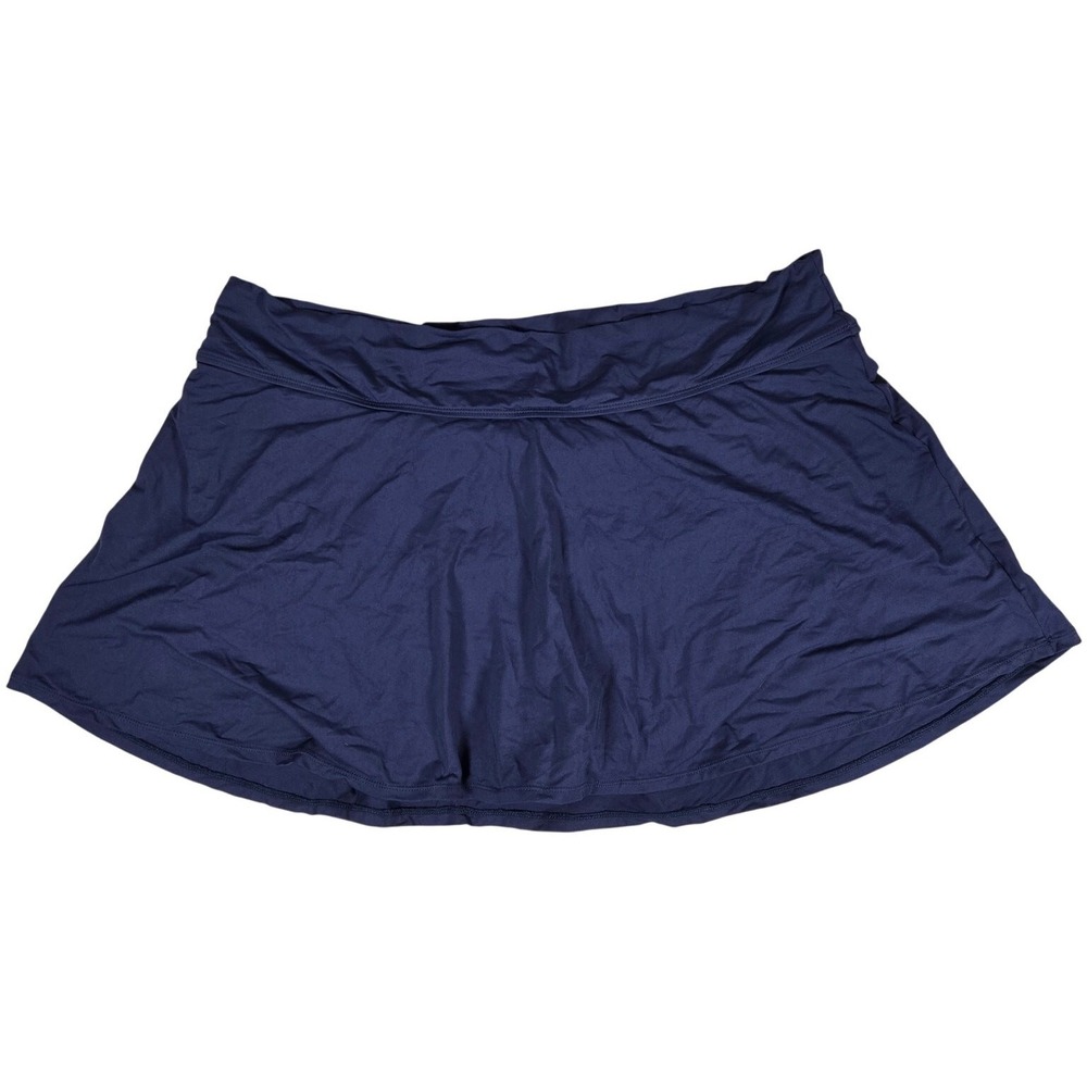 Anne Cole Soft Band Skirted Swim Bottom in Navy 22W NWT